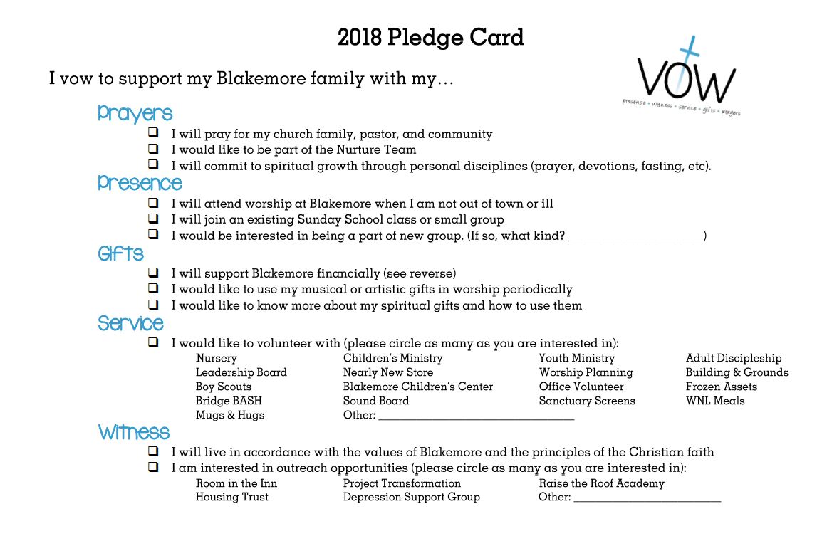 2018 Stewardship Materials – Blakemore United Methodist Church